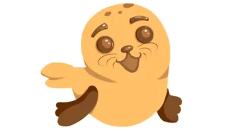 🐋 zeehond, dier, schattig, cartoon, oceaan, zee telegram sticker