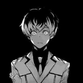 ❤️ Ken Kaneki Tokyo Ghoul anime, manga, ghoul, kaneki, scared, black and white whatsapp sticker