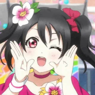 🎈 Nico Yazawa Love Live! Anime, Idol, Niedlich, Zwinkern, Mädchen, Cartoon, Charakter telegram sticker
