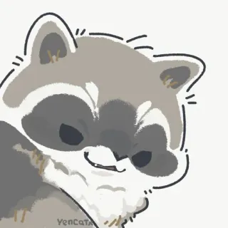 😏 animal, raccoon, cute, cartoon, mammal telegram sticker
