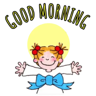 🌞 GOOD MORNING bom dia, saudação, criança, desenho animado whatsapp sticker