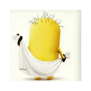 🛀 Minion Minion, Dessin animé, Jaune, Drôle, Serviette telegram sticker