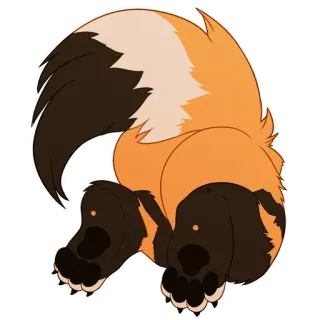 🦊 rubah, binatang, kartun, berbulu, oranye, imut telegram sticker