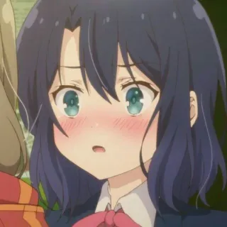 🧊 anime, ragazza, carina, arrossire, manga, cartone animato whatsapp sticker