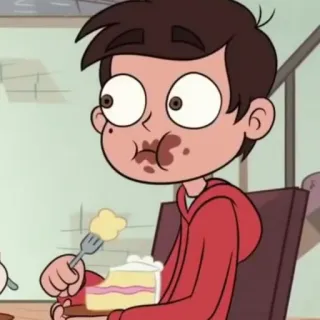 💫 Marco Diaz Star vs. the Forces of Evil dibujos animados, comiendo, postre, comida, niño whatsapp sticker