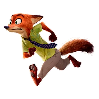 🏃 Nick Wilde Zootopia fox, animal, running, disney, zootopia telegram sticker