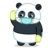 👋 แพนด้า, สัตว์, การ์ตูน, หน้ากาก, สุขภาพ, โรคระบาด telegram sticker