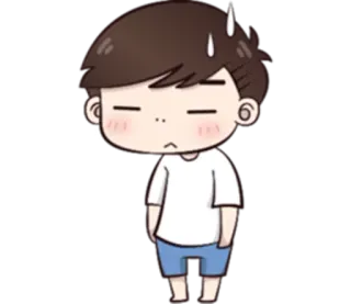 😑 Desenho animado, Triste, Chateado, Menino telegram sticker