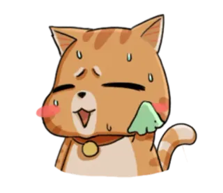😅 Katze, schwitzend, Anime, Cartoon, erschöpft, Erleichterung, süß telegram sticker