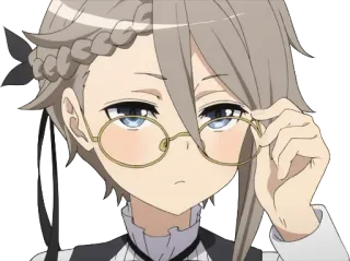 🧐 Anime, Garota, Óculos, Fofa, Personagem, Mangá, Estética telegram sticker