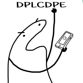 😠 DPLCDPE stick figure, phone, middle finger, cartoon telegram sticker