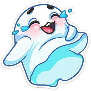 😂 hantu, kartun, emoji, imut, bahagia, tertawa, ceria, stiker whatsapp sticker
