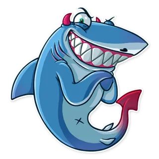 😈 акула, дьявол, мультфильм, существо, зубы, зло telegram sticker