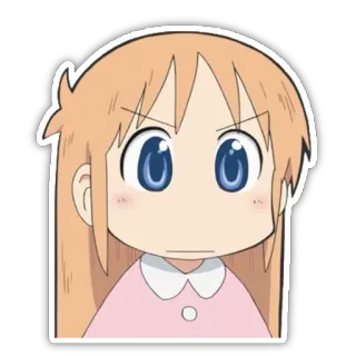 😐 Anime, Kreskówka, Dziewczyna, Słodkie, Zły, Wyraz telegram sticker