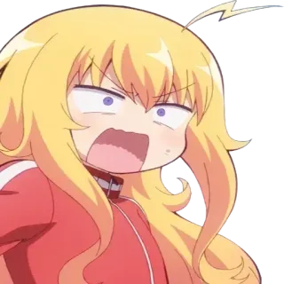 😫 Anime, Desenho animado, Bravo, Personagem, Loiro, Gritando telegram sticker