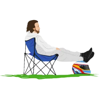 🛌 fahrer, helm, ausruhen, stuhl, formel 1, motorsport, rennen telegram sticker