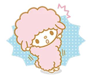 😱 Desenho animado, Cordeiro, Fofo, Ovelha, Rosa telegram sticker