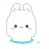 😢 토끼, 귀여운, 동물, 만화 telegram sticker