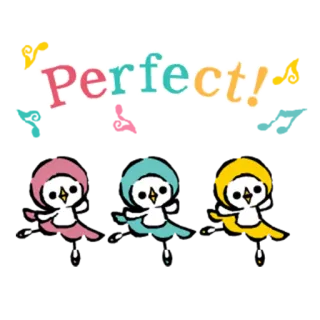 ✨ Perfect! pássaros, pinguins, fofo, perfeito, positivo whatsapp sticker
