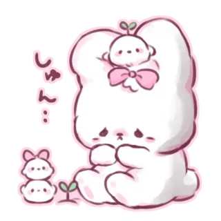 📩 しゅん… cute, kawaii, bunny, sad, japanese telegram sticker