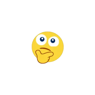 🤔 emoji, thinking, yellow, doubt, unsure telegram sticker
