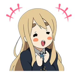😋 Mugi K-On! Anime, Fofo, Loiro, K-On, Moji, Feliz telegram sticker