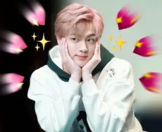 💖 homem, pessoa, cabelo rosa, retrato, brilhos, rosto whatsapp sticker