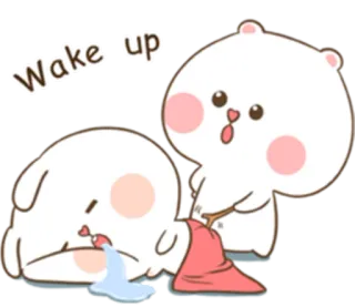 ❤ Wake up cute, animals, bear, wake up, sleeping, cartoon telegram sticker