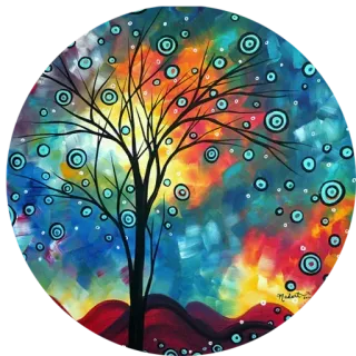 🌳 tree, art, colorful, painting, abstract, nature, decorative, illustration whatsapp sticker