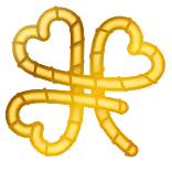 ๐ shamrock, clover, gold, four leaf clover, luck, st patricks day, symbol, vector art whatsapp sticker
