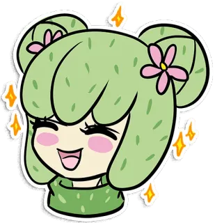 ✨ pegatina, dibujo animado, lindo, kawaii, feliz, chibi, femenina, personaje telegram sticker