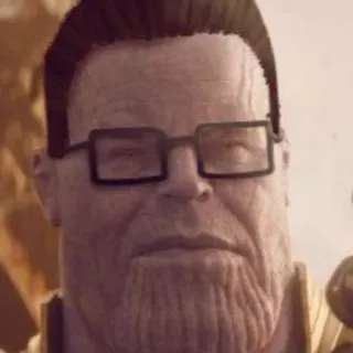 🤓 Thanos engraçado, óculos, meme, marvel telegram sticker