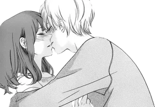 😘 Mangá, Anime, Beijo, Romance, Casal, Amor, Ilustração telegram sticker