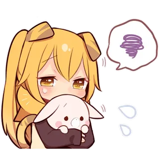 😵‍💫 anime, cartoon, sad, cute, chibi, sticker telegram sticker