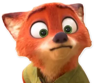 😐 Nick Wilde Zootopia Nick Wilde, Zootopia, Disney, raposa, desenho animado, animal telegram sticker