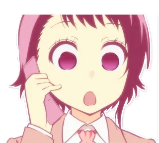 😯 Anime, Mulher, Rosa, Desenho animado, Ilustração, Telefone telegram sticker