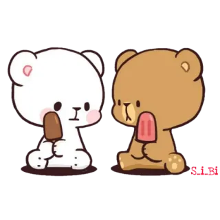 🍦 orso, latte, moka, gelato, carino, cartone animato telegram sticker