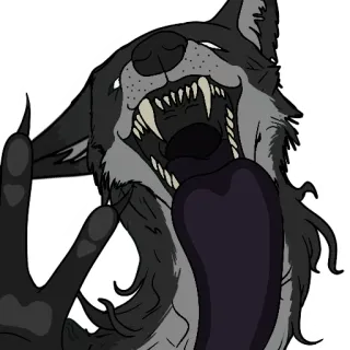 👅 wolf, angry, attacking, claws, teeth, aggressive, vicious, monster telegram sticker