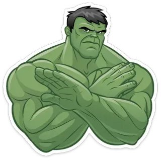 🙅‍♂️ Hulk Hulk, Marvel, Super-herói, Verde, Forte telegram sticker