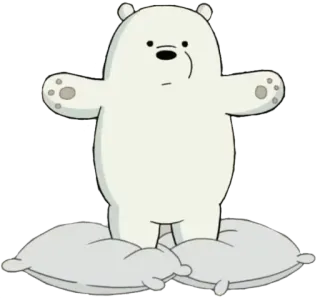 🤗 Ice Bear We Bare Bears Ice Bear, We Bare Bears, cartoon, polar bear, pillow, cute, animated telegram sticker