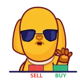 🤑 chien, dessin animé, lunettes de soleil, emoji telegram sticker