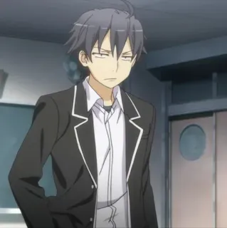 🧐 Hachiman Hikigaya Oregairu Anime, Personaggio, Scuola, Gioventù, Animazione, Adolescente telegram sticker