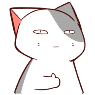 👍 고양이, 가운데 손가락, 불쾌한, 만화, 동물 telegram sticker