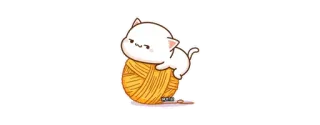 😒 猫, 毛糸, 子猫, ボール, かわいい telegram sticker