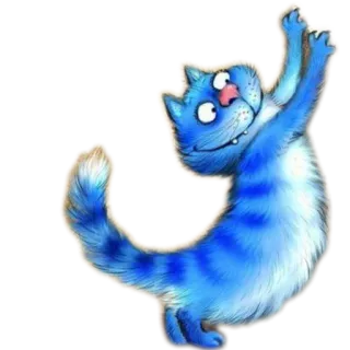🐱 cat, blue, cartoon, animal, cute telegram sticker