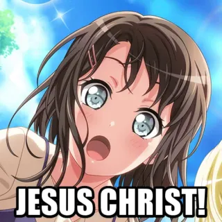😯 JESUS CHRIST! Anime, Überrascht, Mädchen, Ausruf whatsapp sticker