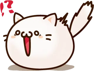 😵 !?い kucing, kawaii, imut, seru, jepang telegram sticker