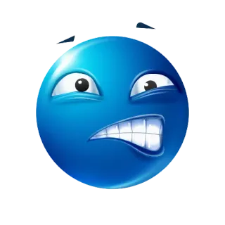 😅 blu, emoji, arrabbiato, turbato, infastidito telegram sticker