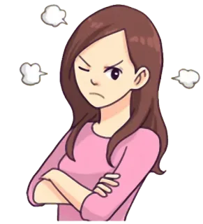 😡 angry, woman, cartoon, expression, mood telegram sticker