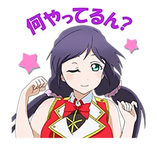 🌸 何やってるん? Anime, Cô gái, Nháy mắt, Dễ thương, Minh họa, Tiếng Nhật, Nhân vật, Tạo dáng telegram sticker